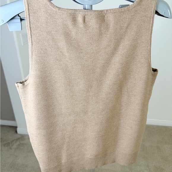 Rachel Zoe Beige Plaid Cardigan & Tank Top Set - Size M - Picture 6 of 11